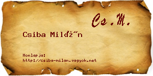Csiba Milán névjegykártya