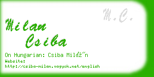 milan csiba business card
